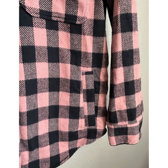 Rails James Women's S Plaid Flannel Shirt Shacket Peach Onyx - Picture 5 of 8
